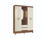 GUARDA ROUPA FIT 4.2 4 PORTAS 2 GAVETAS CAPELINHA C/PES JEQ/OFF SANTOS ANDIRA