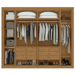 GUARDA ROUPAS IMPERATORE 6 PORTAS 6 GAVETAS C/ ESPELHO AMÊNDOA/OFF WHITE LOPAS