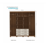 Guarda Roupa Casal Liverpool 8 Portas 6 Gavetas Jatoba/Areia Santos Andira