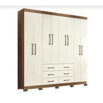 Guarda Roupa Casal Liverpool 8 Portas 6 Gavetas Jatoba/Areia Santos Andira