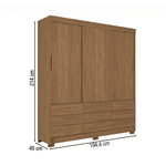 GUARDA ROUPA MORRETES 3.9 3 PORTAS 9 GAVETAS JTB/JTB SANTOS ANDIRA