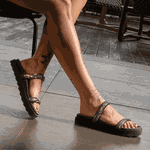 Papete Flat Feminina Marie Com Strass Brilho Vittal - R080Preto