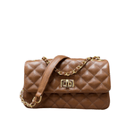 Bolsa Lavínia Couro Caramelo com Ferragens Dourada
