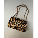 Bolsa Lavínia Couro Animal Print Onça com Caramelo