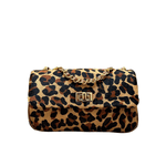 Bolsa Lavínia Couro Animal Print Onça com Caramelo