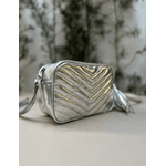 Bolsa Anna Couro Prata Metalizado