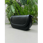 Bolsa Bianca Couro Croco Preto