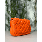 Bolsa Kiara Pequena Couro Laranja com Ferragens Dourada