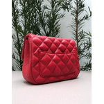 Bolsa Kiara Pequena Couro Vermelho com Ferragens Dourado