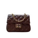 Bolsa Kiara Pequena Couro Marrom com Ferragens Dourada