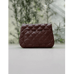 Bolsa Kiara Pequena Couro Marrom com Ferragens Dourada