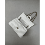 Bolsa Kiara Média Chevron Couro Off White