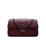 Bolsa Kiara Média Chevron Couro Cabernet Grafite