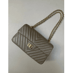 Bolsa Kiara Média Chevron Couro Fend