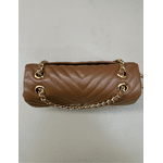 Bolsa Kiara Média Chevron Couro Caramelo