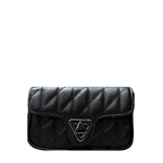 Bolsa Giulia Couro Preto 2.0 Com Ferragens Grafite