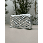 Bolsa Giulia Couro Prata Metalizado