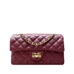 Bolsa Kiara Média Couro Cabernet com ferragens Douradas