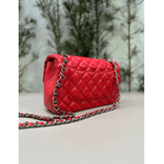 Bolsa Kiara Média Couro Vermelho Ferragem Grafite