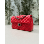 Bolsa Kiara Média Couro Vermelho Ferragem Grafite