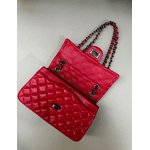 Bolsa Kiara Média Couro Vermelho Ferragem Grafite