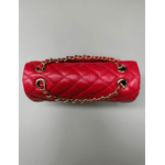 Bolsa Kiara Média Couro Vermelho com Ferragens Douradas