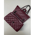 Bolsa Kiara Média Couro Cabernet Grafite