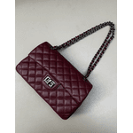 Bolsa Kiara Média Couro Cabernet Grafite