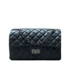 Bolsa Kiara Média Couro Azul Marinho com ferragens Grafite