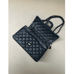 Bolsa Kiara Média Couro Azul Marinho com ferragens Grafite