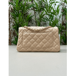 Bolsa Kiara Média Couro Nude com Ferragens Douradas