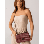 Bolsa Kiara Média Chevron Couro Cabernet Grafite