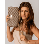 Bolsa Kiara Média Chevron Couro Fend