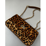 Bolsa Lavínia Couro Animal Print Onça com Caramelo