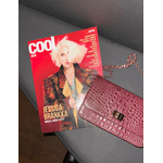 Bolsa Livia Couro Croco Cabernet