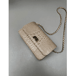 Bolsa Livia Couro Croco Nude