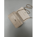 Bolsa Livia Couro Croco Nude