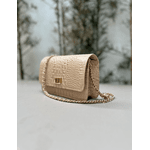 Bolsa Livia Couro Croco Nude