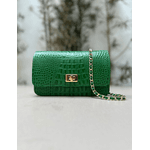 Bolsa Livia Couro Croco Verde