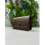 Bolsa Livia Couro Croco Metalizado Acia