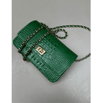 Bolsa Livia Couro Croco Verde