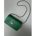 Bolsa Livia Couro Croco Verde