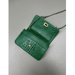 Bolsa Livia Couro Croco Verde
