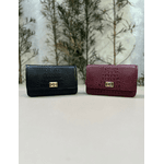 Bolsa Livia Couro Croco Cabernet