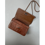 Bolsa Livia Couro Croco Caramelo