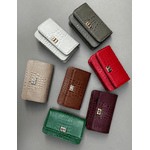 Bolsa Livia Couro Croco Offwhite