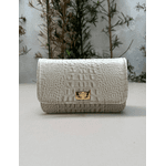 Bolsa Livia Couro Croco Offwhite