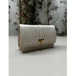 Bolsa Livia Couro Croco Offwhite
