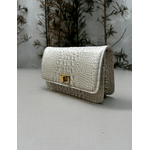 Bolsa Livia Couro Croco Offwhite