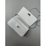 Bolsa Livia Couro Croco Offwhite